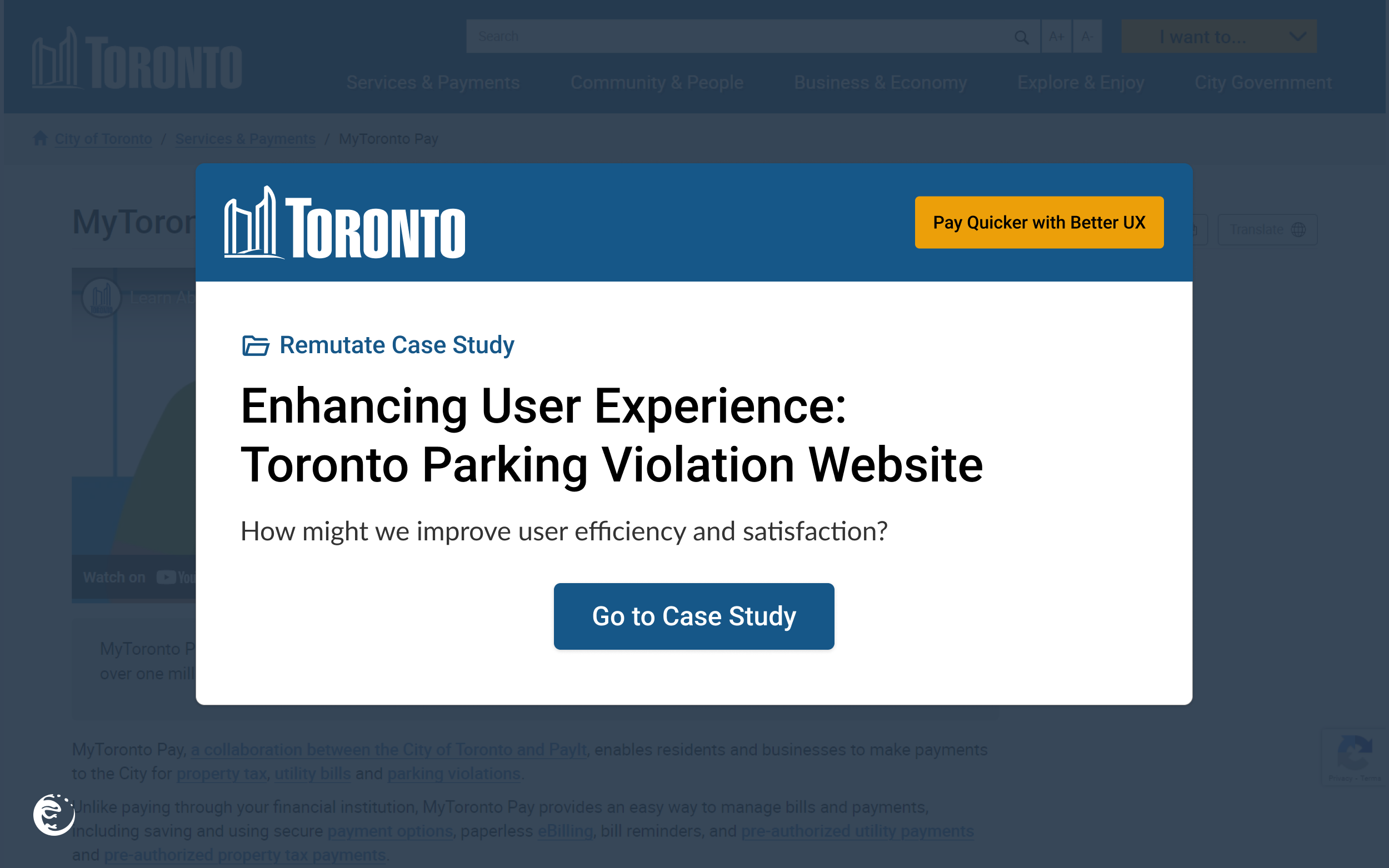 Enhancing User Experience: Toronto Parking Violation Payment Website